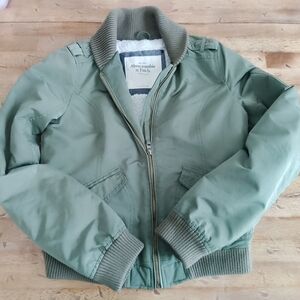 Abercrombie & Fitch Women Green Bomber Jacket